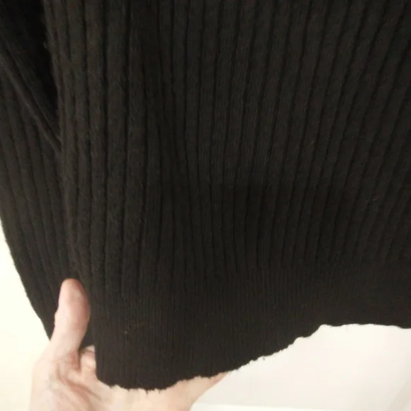 No Boundaries Black Ribbed Knit Pullover Hoodie - Picture 3 of 11